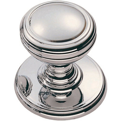 B&Q -  Ringed Tiered Cupboard Door Knob 25mm Diameter Polished Chrome Cabinet Handle