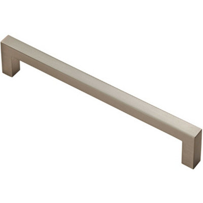 Loops Square Block Pull Handle 170 X 10mm 160mm Fixing Centres Satin Nickel from B&Q