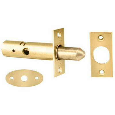 60mm Security Door Rack Bolt 32mm Fixing Centres Electro Brassed Door Latch from B&Q