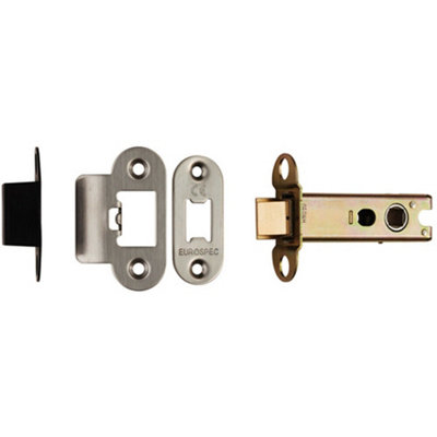 76mm Heavy Sprung Tubular Latch Radius Satin Stainless Steel Door Latch from B&Q