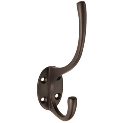 Victorian Hat & Coat Hook On Oval Backplate 64mm Projection Matt Bronze from B&Q