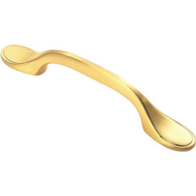 B&Q -  128mm Shaker Style Cabinet Pull Handle 76mm Fixing Centres Satin Brass