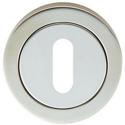  - Round Lock Profile Escutcheon 52mm Dia Concealed Fix Bright Steel