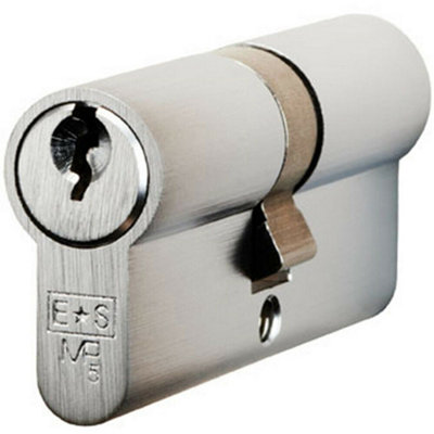  - 70mm Euro Double Cylinder Lock Keyed To Differ 5 Pin Satin Chrome Door