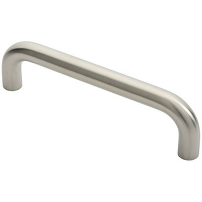 Loops Round D Bar Pull Handle 22mm Dia 225mm Fixing Centres Satin Stainless Steel