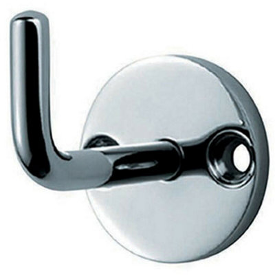  - Slimline Coat Hook On Round Rose 45mm Projection Bright Stainless Steel