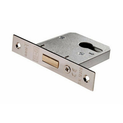 Residential Euro Profile Deadlock Casing 78.5mm 108mm Fixings Nickel Plated from B&Q