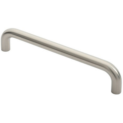 Loops Round D Bar Pull Handle 22mm Dia 300mm Fixing Centres Satin Stainless Steel