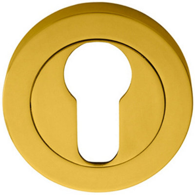 50mm Euro Profile Escutcheon Concealed Fix Polished Brass Keyhole Cover