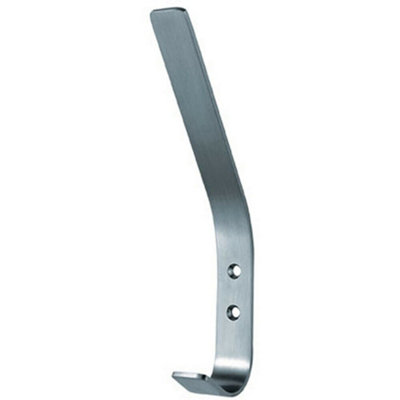 Flat Bar One Piece Hat & Coat Hook 60mm Projecion Satin Stainless Steel from B&Q