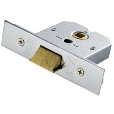 64mm Flat Mortice Door Security Latch Fire Door Rated Satin Chrome from B&Q