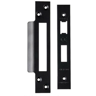 - Square Forend Strike And Fixing Pack Suitable For Sashlocks Matt Black