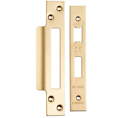 - Square Forend Strike And Fixing Pack Suitable For Sashlocks Satin Brass