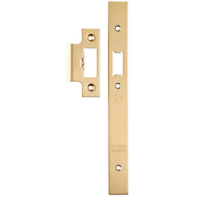 Loops Forend Strike & Fixing Pack Suitable For Din Security Latch Satin Brass - Image 3