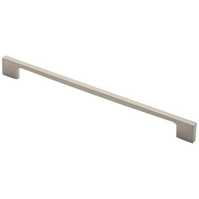 Loops Slim D Shape Pull Handle 290 X 9mm 256mm Fixing Centres Satin Nickel from B&Q
