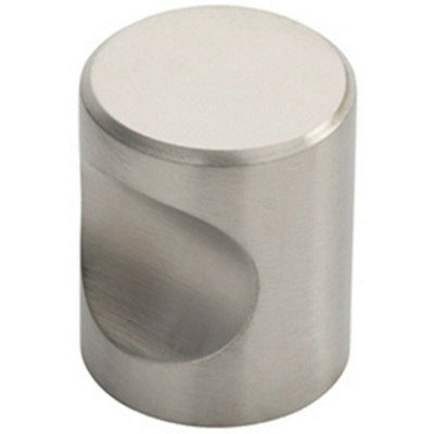 B&Q -  Cylindrical Cupboard Door Knob 25mm Diameter Stainless Steel Cabinet Handle