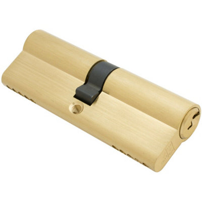  - 90mm Euro Double Cylinder Lock Keyed To Differ 5 Pin Satin Brass Door