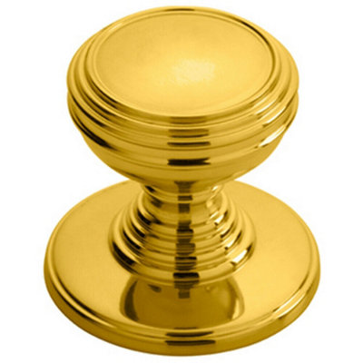 Loops Ringed Tiered Cupboard Door Knob 30mm Diameter Polished Brass Cabinet Handle from B&Q