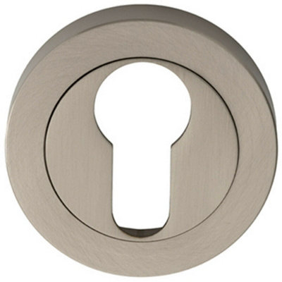 B&Q 50Mm Euro Profile Escutcheon Concealed Fix Satin Nickel Keyhole Cover