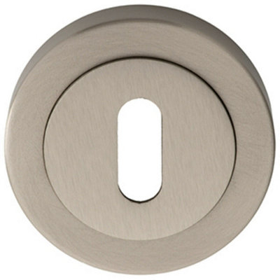 50mm Lock Profile Escutcheon Concealed Fix Satin Nickel Keyhole Cover from B&Q