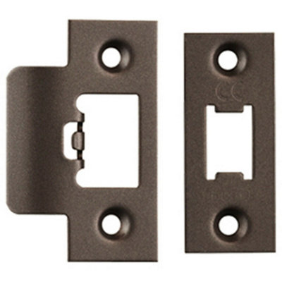 Loops Forend Strike & Fixing Pack Suitable For Tubular Latch Matt Bronze - Image 3