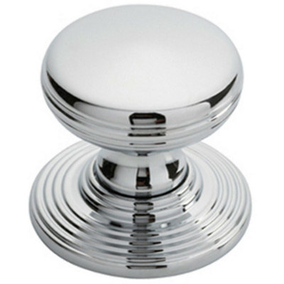 Loops Smooth Ringed Cupboard Door Knob 28mm Dia Polished Chrome Cabinet Handle from B&Q