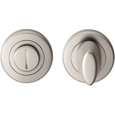 B&Q Thumbturn Lock And Release Handle Beveled Edge Concealed Fix Satin Chrome