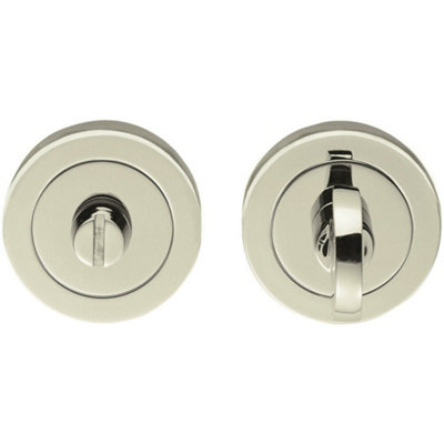  - Thumbturn Lock And Release Handle Beveled Edged Rose Polished Nickel