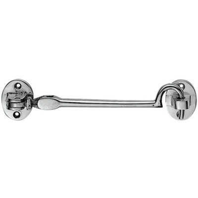 Heavy Duty Cabin Hook & Eye Polished Chrome 152mm Arm Cabinet Hatch Lock from B&Q
