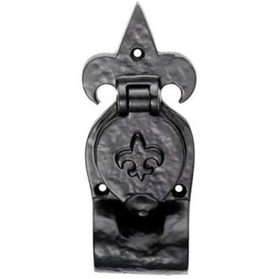 Fleur De Lys Rim Cylinder Latch Pull Used With Nightlatch Black Antique from B&Q