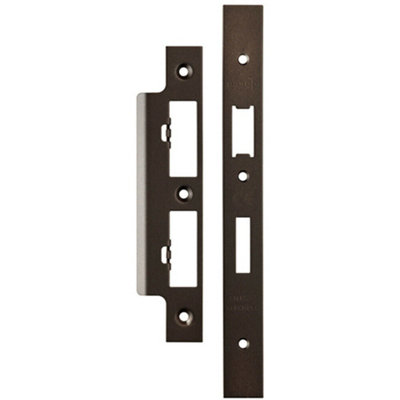 Forend Strike & Fixing Pack For Din Euro Sash & Bathroom Lock Matt Bronze from B&Q