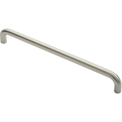 Loops Round D Bar Pull Handle 22mm Dia 450mm Fixing Centres Satin Stainless Steel