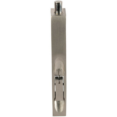Lever Action Flush Door Bolt With Flat Keep Plate 152 X 20mm Satin Nickel from B&Q