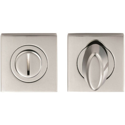  - Bathroom Thumbturn Lock And Release Handle Square Rose Polished Chrome