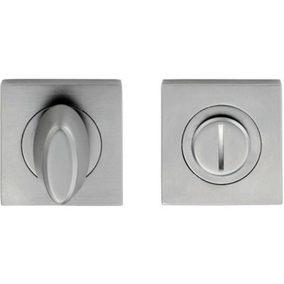  - Bathroom Thumbturn Lock And Release Handle Square Rose Satin Chrome