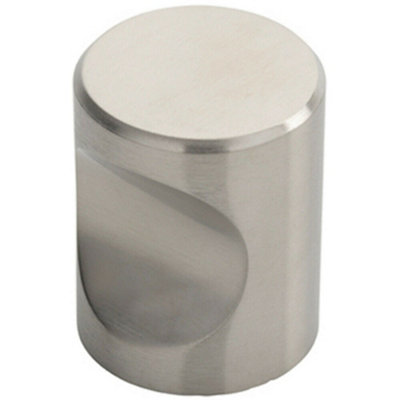 B&Q -  Cylindrical Cupboard Door Knob 30mm Diameter Stainless Steel Cabinet Handle