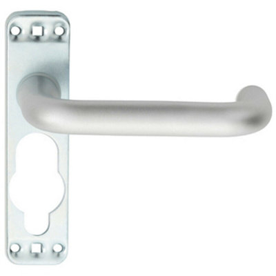  - Pair Safety Lever On Inner Backplate 152mm Door Handle Satin Aluminium