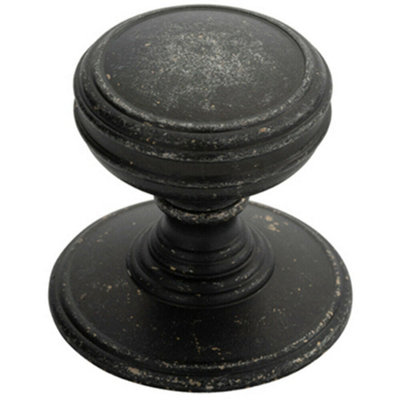 B&Q -  Ringed Tiered Cupboard Door Knob 38mm Diameter Pewter Cabinet Handle