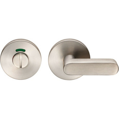 B&Q Thumbturn Lock And Release Handle With Indicator 64.5Mm Handle Satin Steel