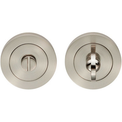  - Thumbturn Lock And Release Handle 50mm Diameter Round Rose Satin Nickel