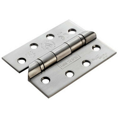  - Pair 102 X 76 X 3mm 13 Ball Bearing Hinge Stainless Steel Interior Door