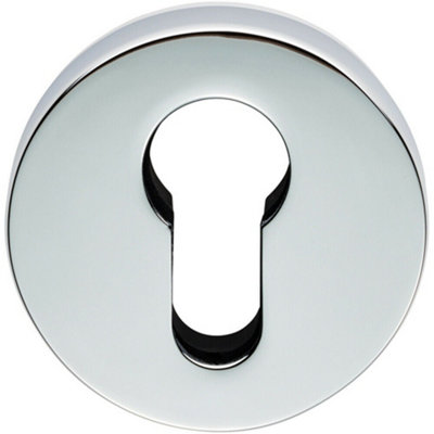 B&Q 52Mm Euro Profile Escutcheon Concealed Fix Polished Chrome Keyhole Cover