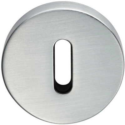 B&Q 52Mm Lock Profile Round Escutcheon Concealed Fix Satin Chrome Keyhole Cover