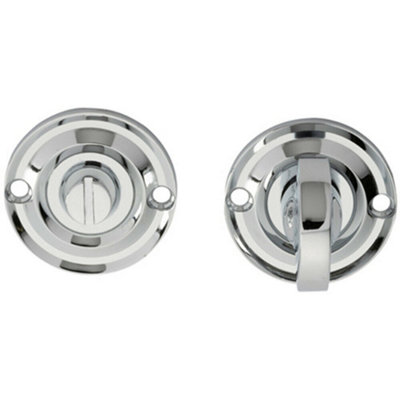  - Small Bathroom Thumbturn Lock And Release Handle 67mm Spindle Polished Chrome