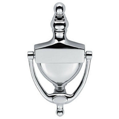 Large Urn Shaped Front Door Knocker 104mm Fixing Centres Polished Chrome from B&Q