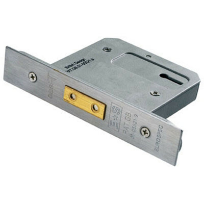 76mm Euro Profile 3 Lever Deadlock Satin Stainless Steel Door Security Latch from B&Q