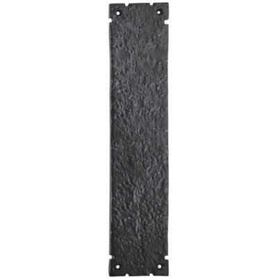 Traditional Forged Door Finger Plate 315 X 67mm Black Antique Textured Finish from B&Q