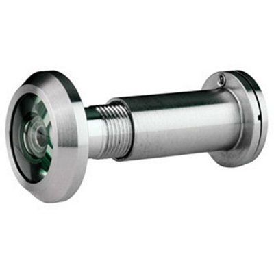 External Door Peephole Crystal Lens 180 Degree Viewing Angle Satin Steel from B&Q
