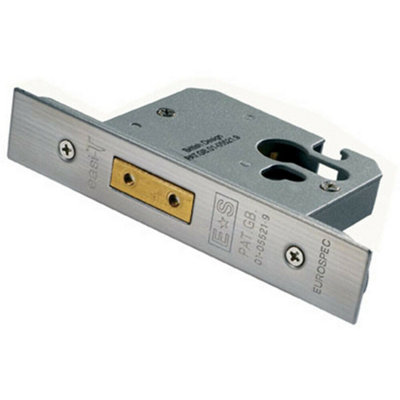 64mm Euro Profile Deadlock Strike Plate Included Satin Stainless Steel from B&Q