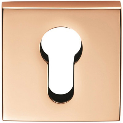 B&Q Square Euro Profile Escutcheon Concealed Fix 52 X 52Mm Polished Copper